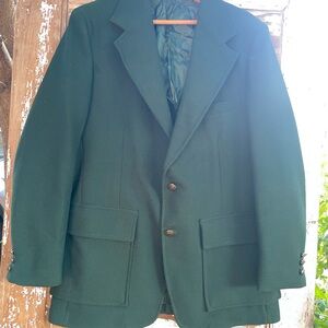 Dark Green Blazer with Button Details